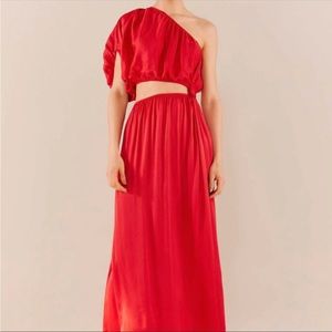 New Farm Rio One Shoulder Cut Out Dress Red Size Medium
